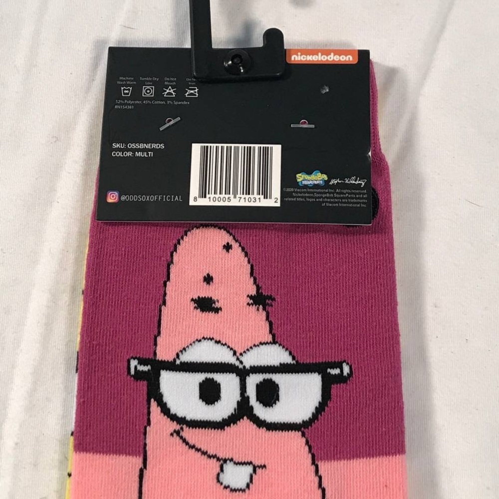 NWT Odd Sox x Nickelodeon Spongebob Squarepants Patrick Star Socks - Picture 4 of 4